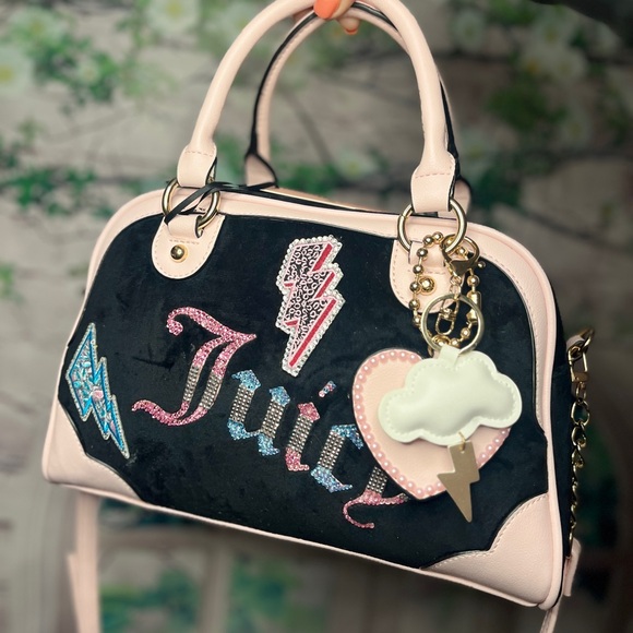 Juicy Couture Handbags - Juicy Couture Customized Bag Bling Rhinestone Y2K NEW Rare